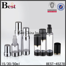 30ml 50ml acrylic airless foam bottles, factory direct airless bottles and jars free samples china supplier